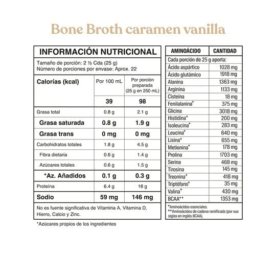 Bone broth power protein caramel vainilla savvy