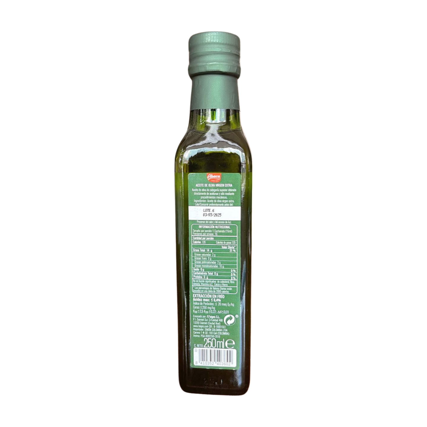 Aceite de Oliva Ábaco 250 ML