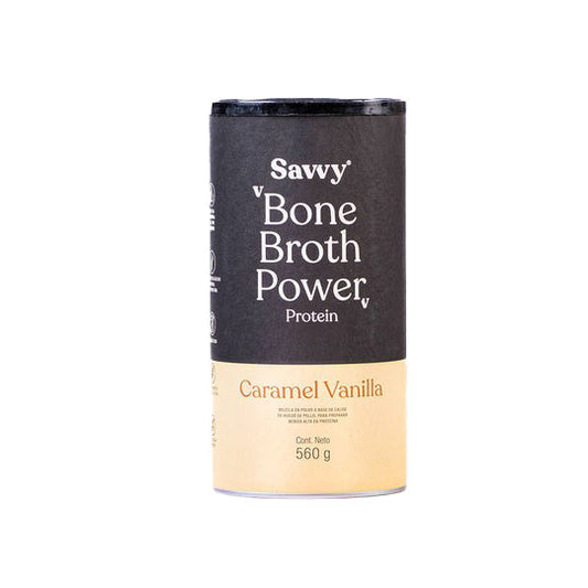 Bone broth power protein caramel vainilla savvy