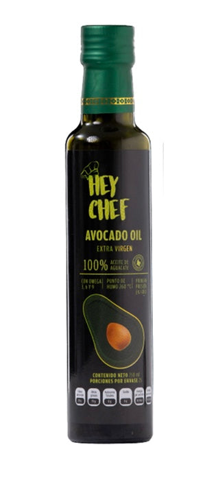 ACEITE 100 % DE AGUACATE EXTRAVIRGEN HEY CHEF 250 ML.